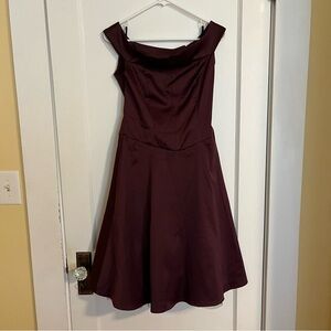 Charlotte Russe Off Shoulder Burgundy Dress